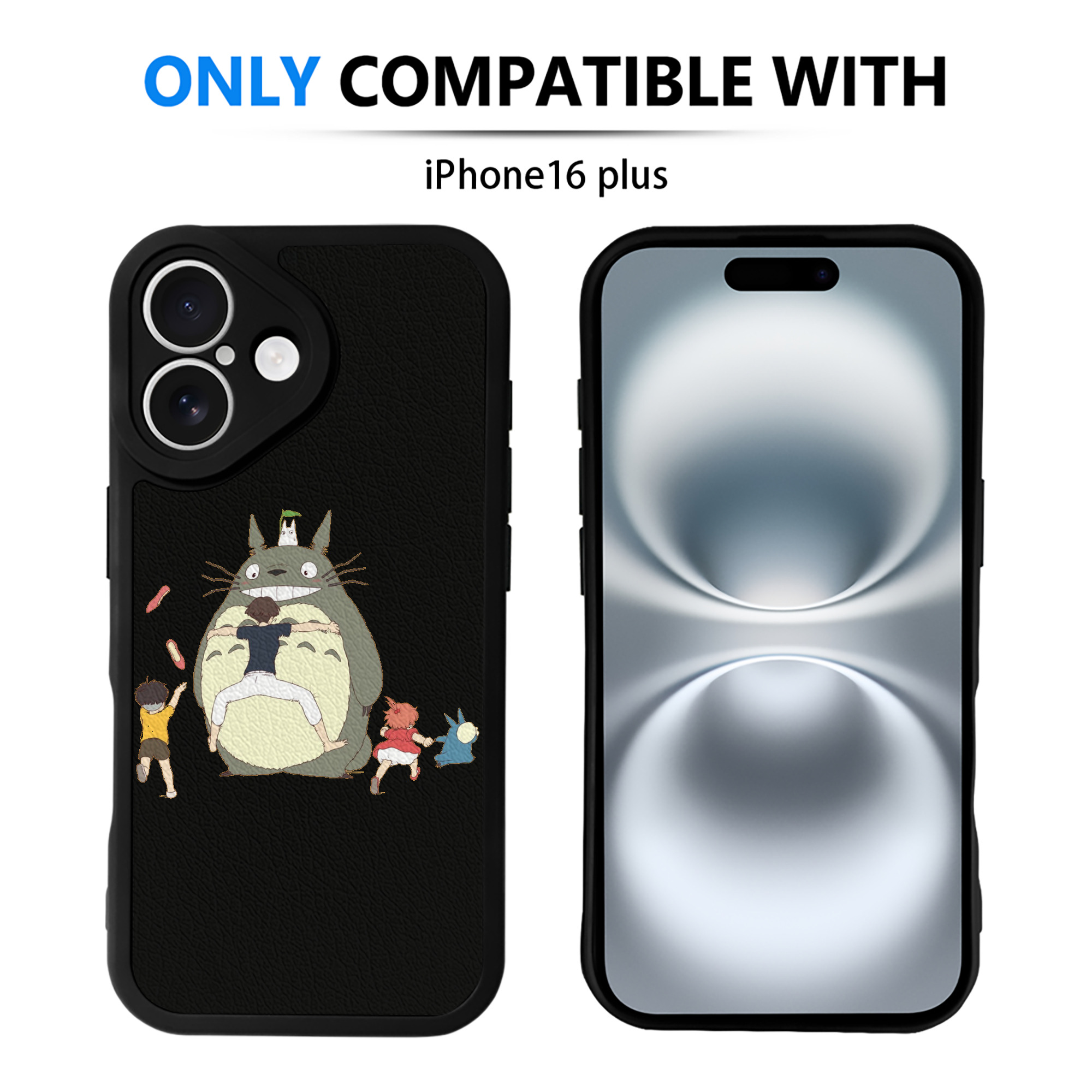 （画像用） となりのトトロ 草壁メイ 草壁サツキ My Neighbor Totoro Satsuki Kusakabe Mei Kusakabe 【iPhone 16シリーズ対応】シリコンスマホケース（レザー調） 材質：シリコン